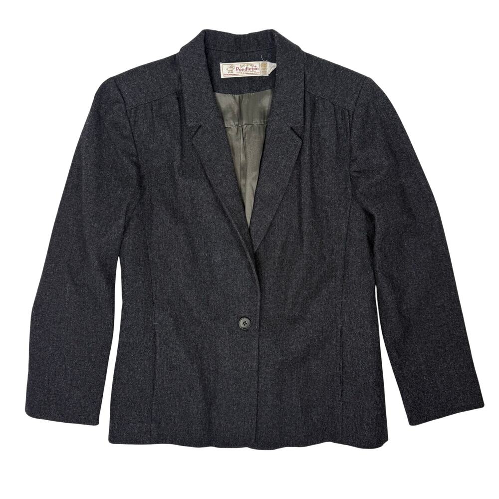 Vintage 70s Women's Small Young Pendleton Wool Blazer Jacket Lined USA Made